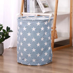 panier linge pliable polyester étoiles taches poignées moderne gris bleu marron blanc rose