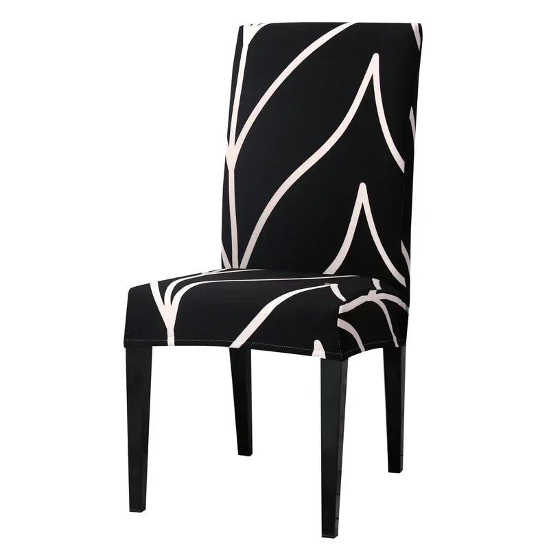 housse chaise moderne stretch imprimé floral rayures geometriques gris noir bleu beige marronwasher removable