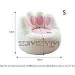 siège enfant fauteuil blanc rose poilu coussin patte coussinet ludique décontracté chambre enfants assis