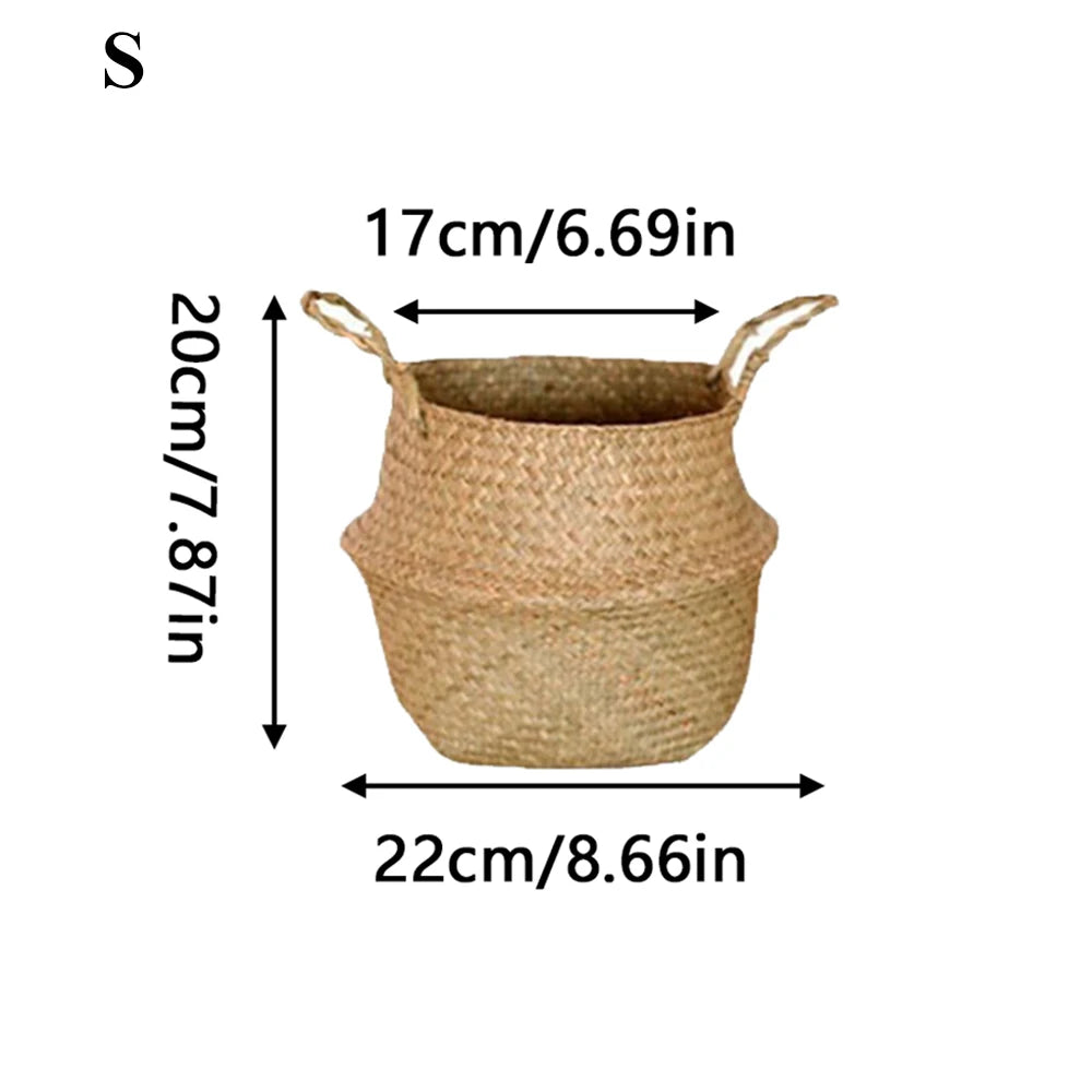 paniers pliables rustiques boho chic poignées corde couleur naturelle fibres tissées decorationintérieur