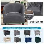 Housse fauteuil velours gris foncé étirable moderne élastiques canapé intérieur extérieur