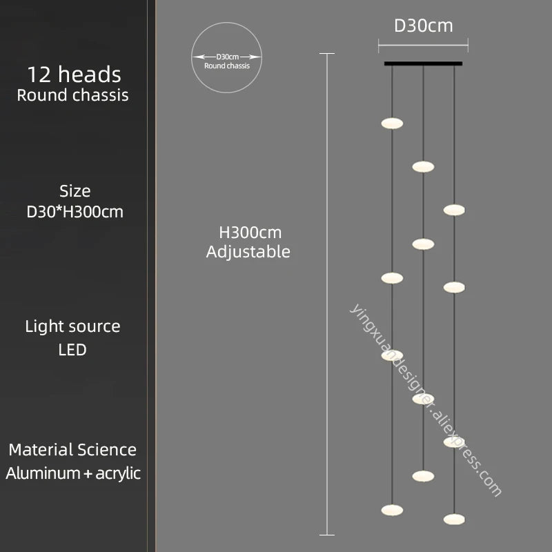 suspension lumineuse moderne blanc noir led salon chambre étude 2000lm 82000lm 90v 260v