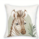 taies d'oreiller imprimées animaux zèbre girafe léopard éléphant moderne 45x45cm polyester zipper decoration chambre