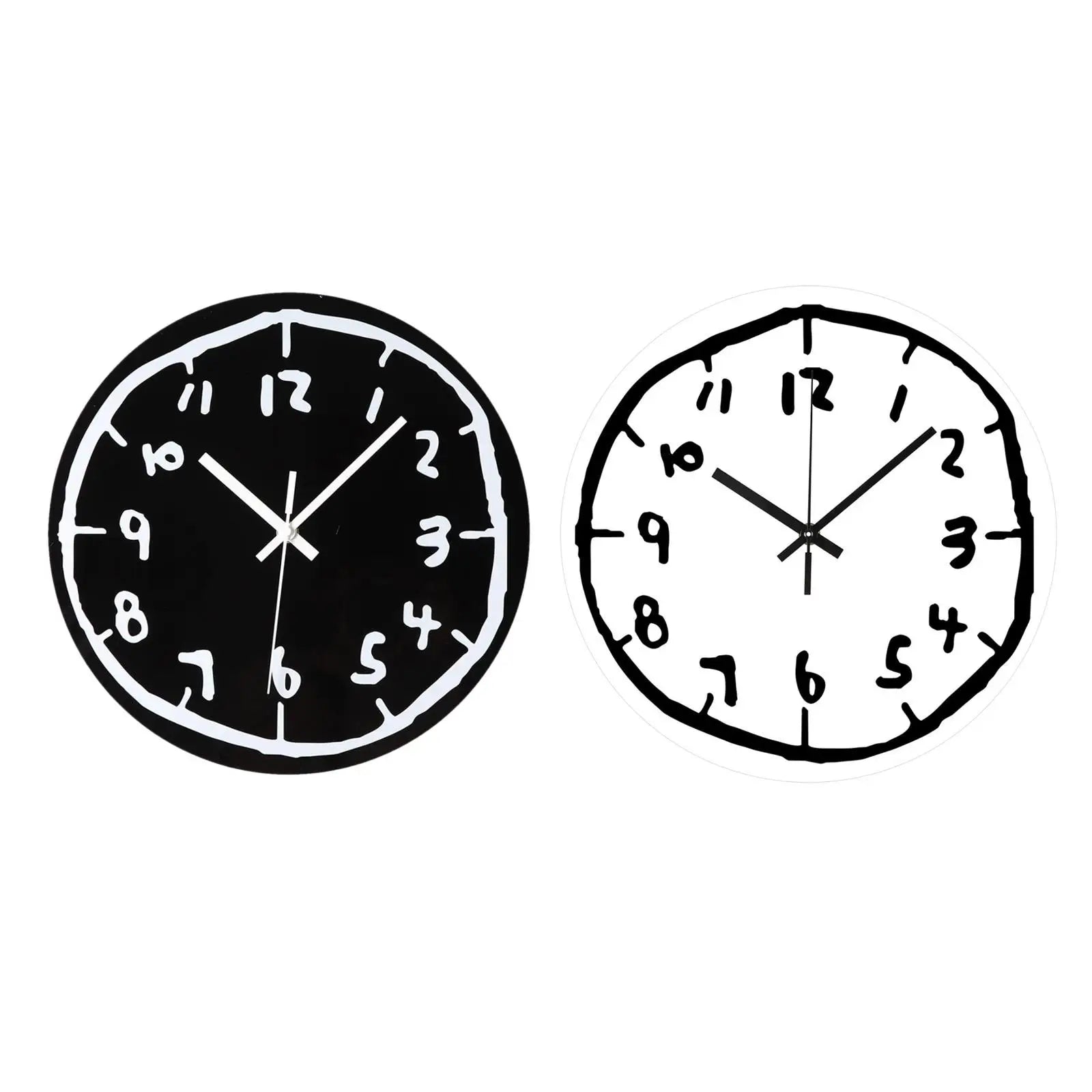 Horloge murale acrylique design graffiti blanc 30x30 cm pour salon