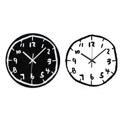 Horloge murale acrylique design graffiti blanc 30x30 cm pour salon