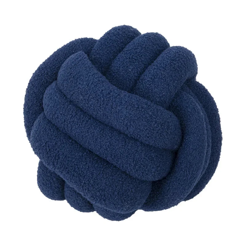 coussin décoratif rond velours effet nœud canapé salon moderne maison texte