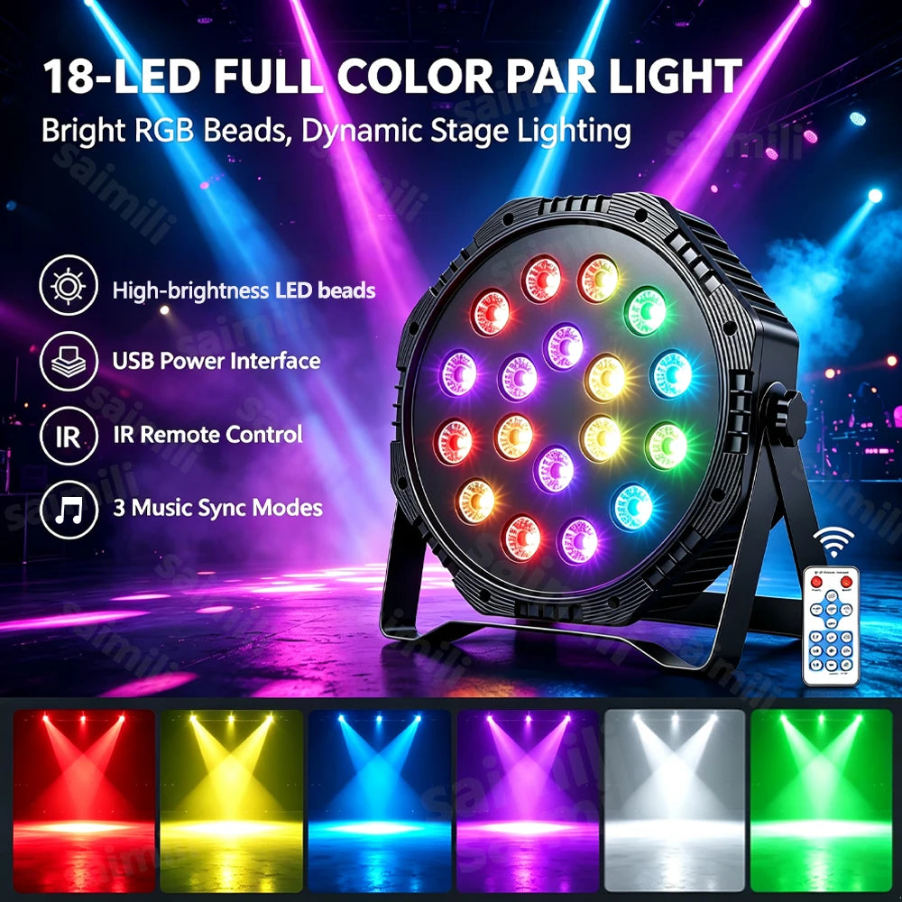 projecteurs led rgb télécommande modes d'éclairage fête karaoké anniversaire événementiels modernes