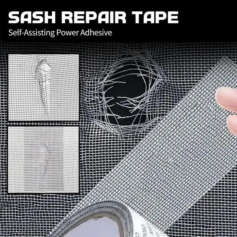 ruban réparation moustiquaire adhésif gris blanc maille fine fenêtre utilitaire 5cm largeur 5m longueur