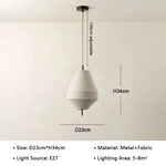 suspension lumineuse tissu blanc beige moderne minimaliste lustre salon chambre intérieur épuré