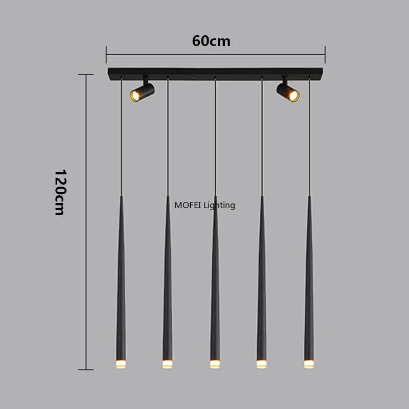 Suspension lumineuse moderne noire led minimaliste éclairage intérieur décoration maison 20 sources lumineuses