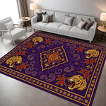 tapis violet floral tigre velours classique orné intérieur extérieur 40x60cm 50x80cm 80x120cm 120x160cm