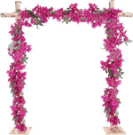 guirlande florale artificielle rose vif vert fleurs hortensia feuilles modernes décoration mariage extérieur anniversaire
