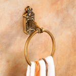 porte serviettes doré porte papier savon porte manteau ensemble salle bain finition antique bronze
