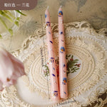 Bougies coniques peintes fleurs vert clair blanc rose violet bleu clair sans flamme aromathérapie