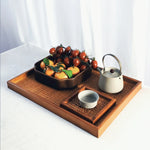 plateau service tissé moderne marron clair fruits thé rangement restaurant