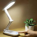 lampe moderne rechargeable led blanc mat pliable interrupteur tactile usb veilleuse protection yeux chambre