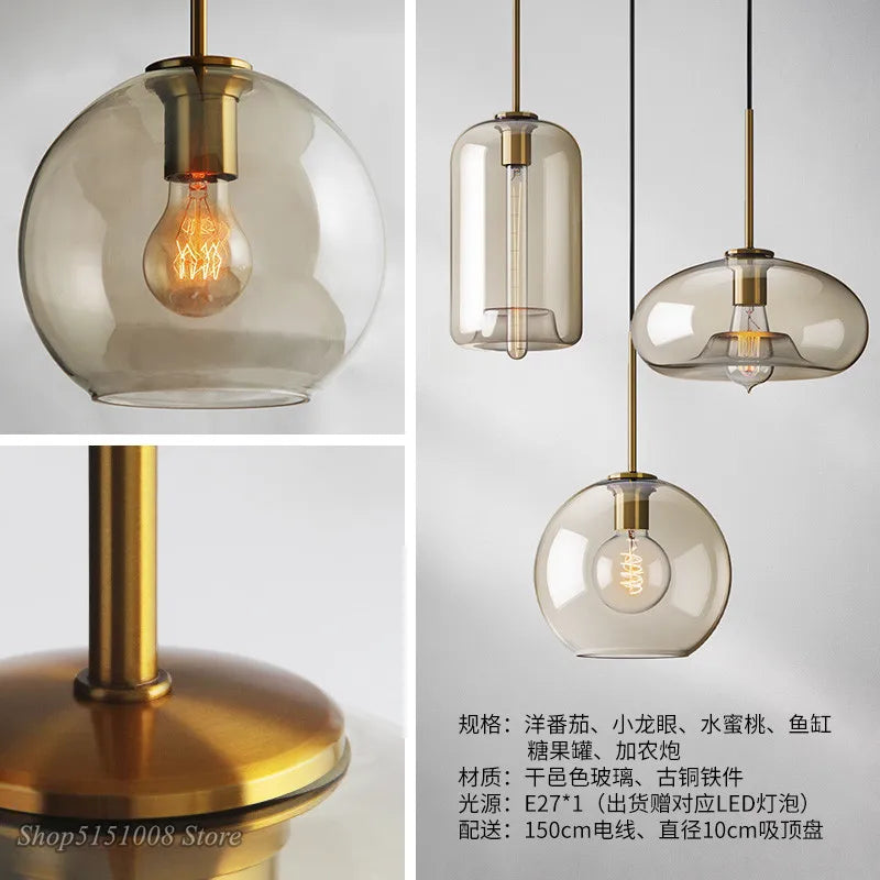 suspension lumineuse moderne minimaliste transparent beige ampoule e27 câble noir 150cm 10cm diamètre flux