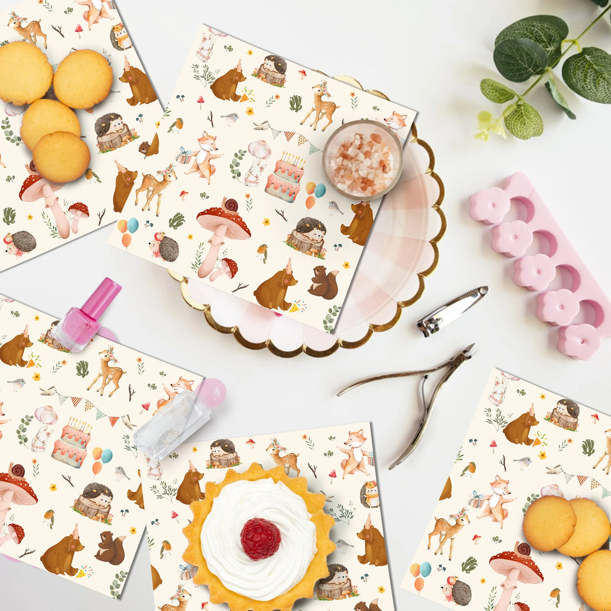 serviettes jetables animaux forêt motifs naturels festives enfants anniversaire mariageéléments forestiers