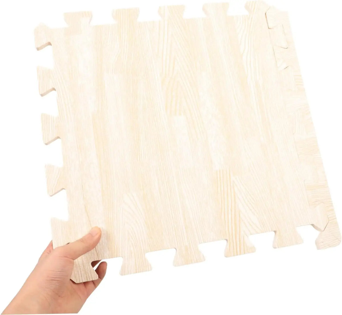 tapis sol mousse eva interlocking bois marron clair beige moderne fitness yoga
