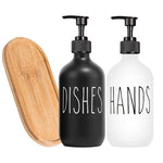 bouteilles savon liquide 500ml noir blanc texte hands dishes minimaliste moderne pompe pression