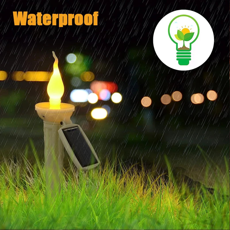 décoration extérieure moderne bougie led solaire blanc ip55 facile jardin urgence sécurité environnemental