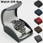 boîte montres simili cuir noir blanche rouge moderne coussin blanc organiser bijoux 10.5cm 8cm