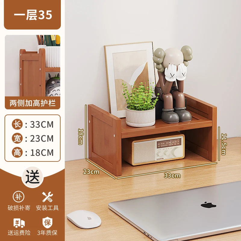 étagère moderne bambou rangement anti poussière vis livres boîtes horloge panier étudiant écologique