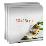 panneau miroir acrylique moderne rayures noires blanc gris adhésif décoration salon porte garde robe