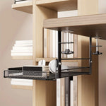 support stockage sous meuble étagère moderne acier noir blanc maille métal clips rangement câbles