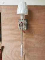 lampe murale cristal transparente abat jour blanc doré élégante classique fixée mur européen moderne