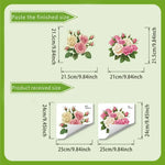 stickers decoratifs fleurs roses vertes violettes adhésifs salle bain decoration maison autoadhésifs blanc
