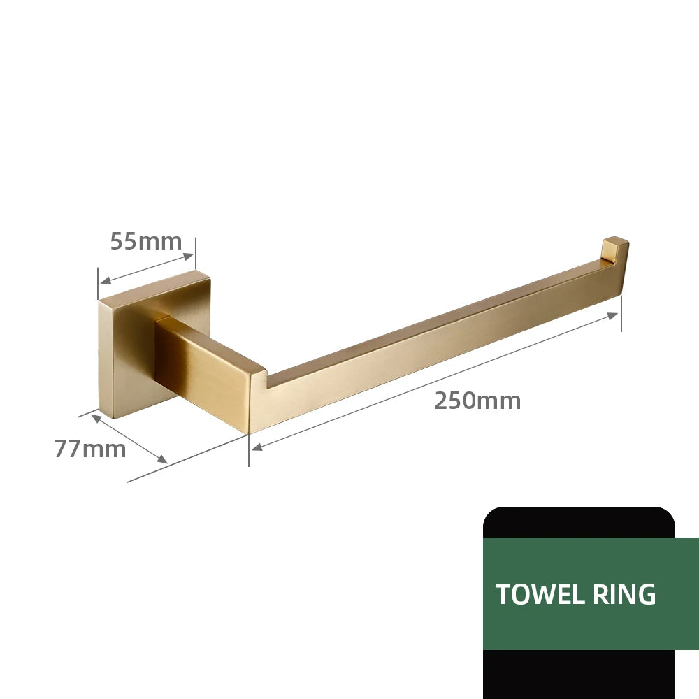 accessoires salle bain doré moderne minimaliste double étagère porte serviettes porte papier toilette brush