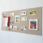 panneau décoratif feutre rayures verticales moderne 60x40cm résistant l'eau beigeclair