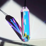 pendentif multicolore prismatique transparent cristal ornements suspendus jardin décoration facettée lumineuse deux pièces