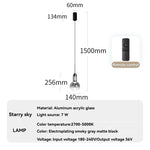 lampe suspendue moderne industrielle verre transparent noir doré maille dorée 2700k 5700k