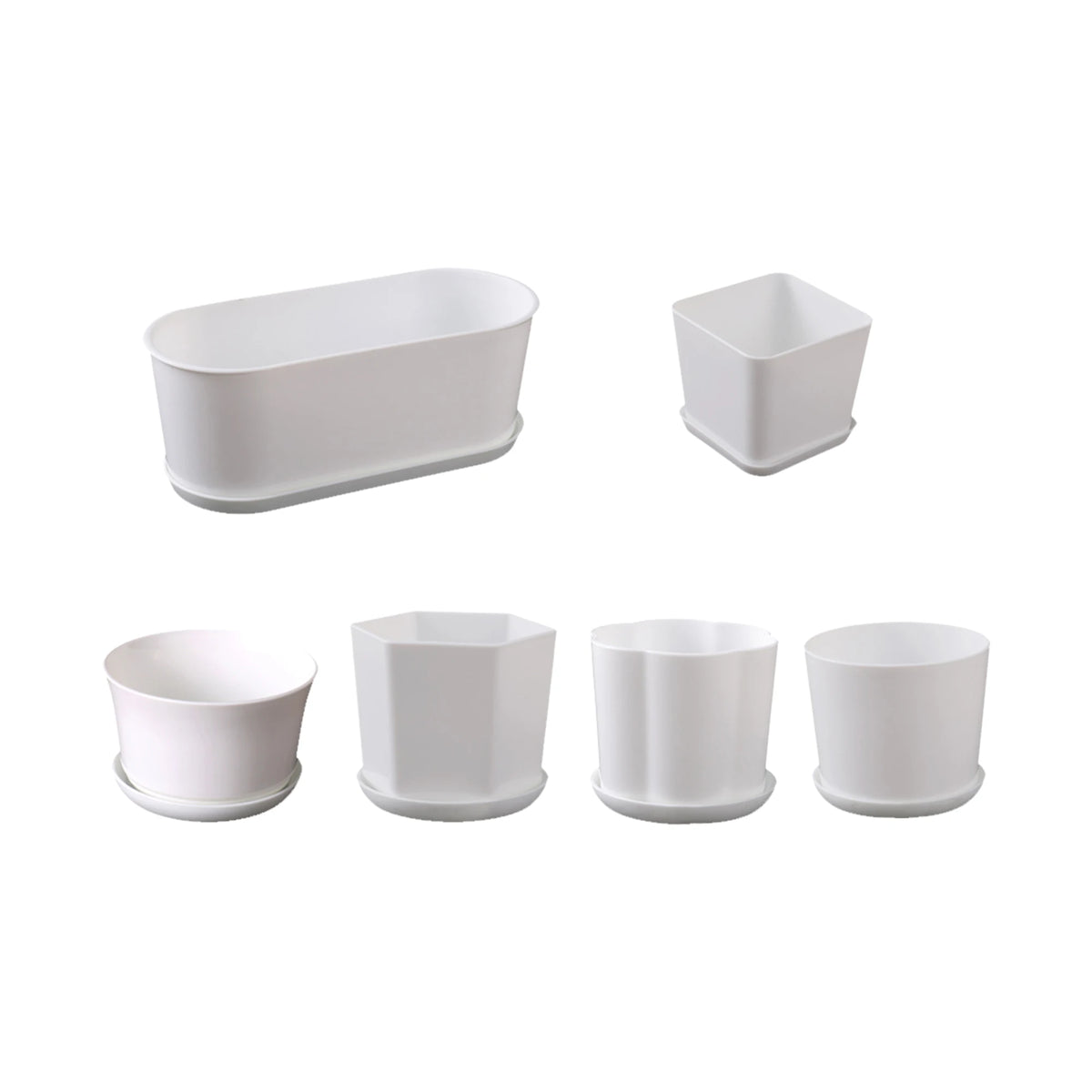 pot fleurs blanc moderne plateau succulentes bonsaï plastique