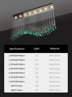 suspension lumineuse moderne cristaux transparents élégantes led 90v 249lm salon restaurant