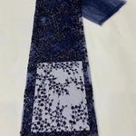 tissu dentelle sequins motifs floraux polyester translucide élégant noir blanc rose vert bleu marine