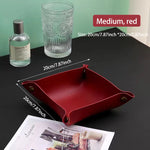 plateau rangement marron clair texture simili cuir moderne dorés respectueux environnement salon empilable double