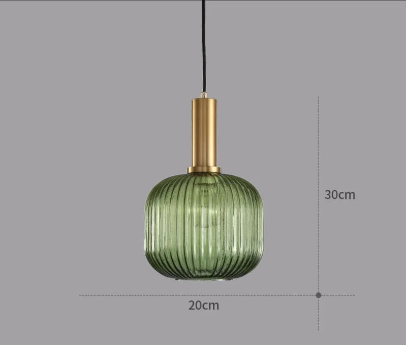 suspension lumineuse moderne vert rayures opacité câble noir chambre salon étude principal