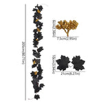 guirlande décorative automnale feuilles noires dorées baies vigne plastique extérieure festive