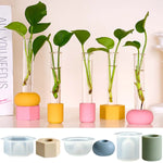 vases silicone blanc rose jaune bleu vert modernes minimalistes hexagonaux rondels hand made