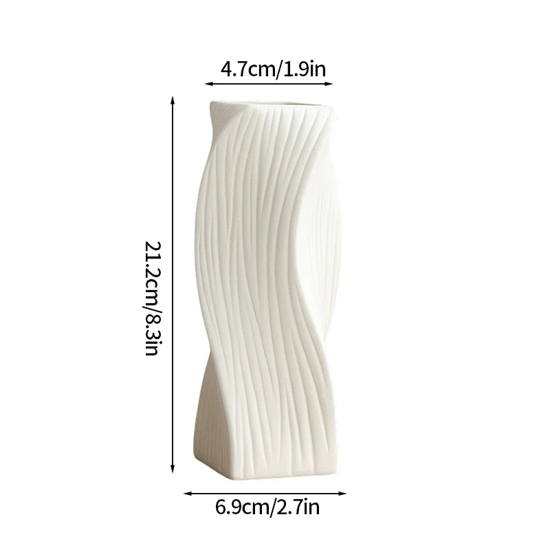 vase blanc moderne minimaliste plastique souple décoration intérieur arrondi chambre salon