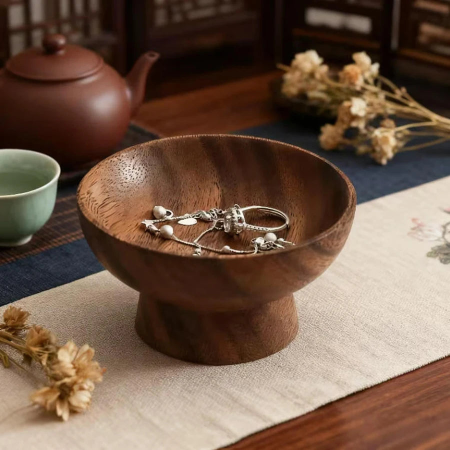 bol bois marron clair traditionnel rangement bijoux accessoires décoration entrée cadeau