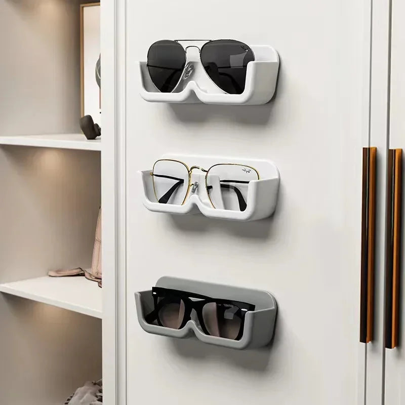 porte lunettes mural support adhésif moderne rangement blanc gris noir mat