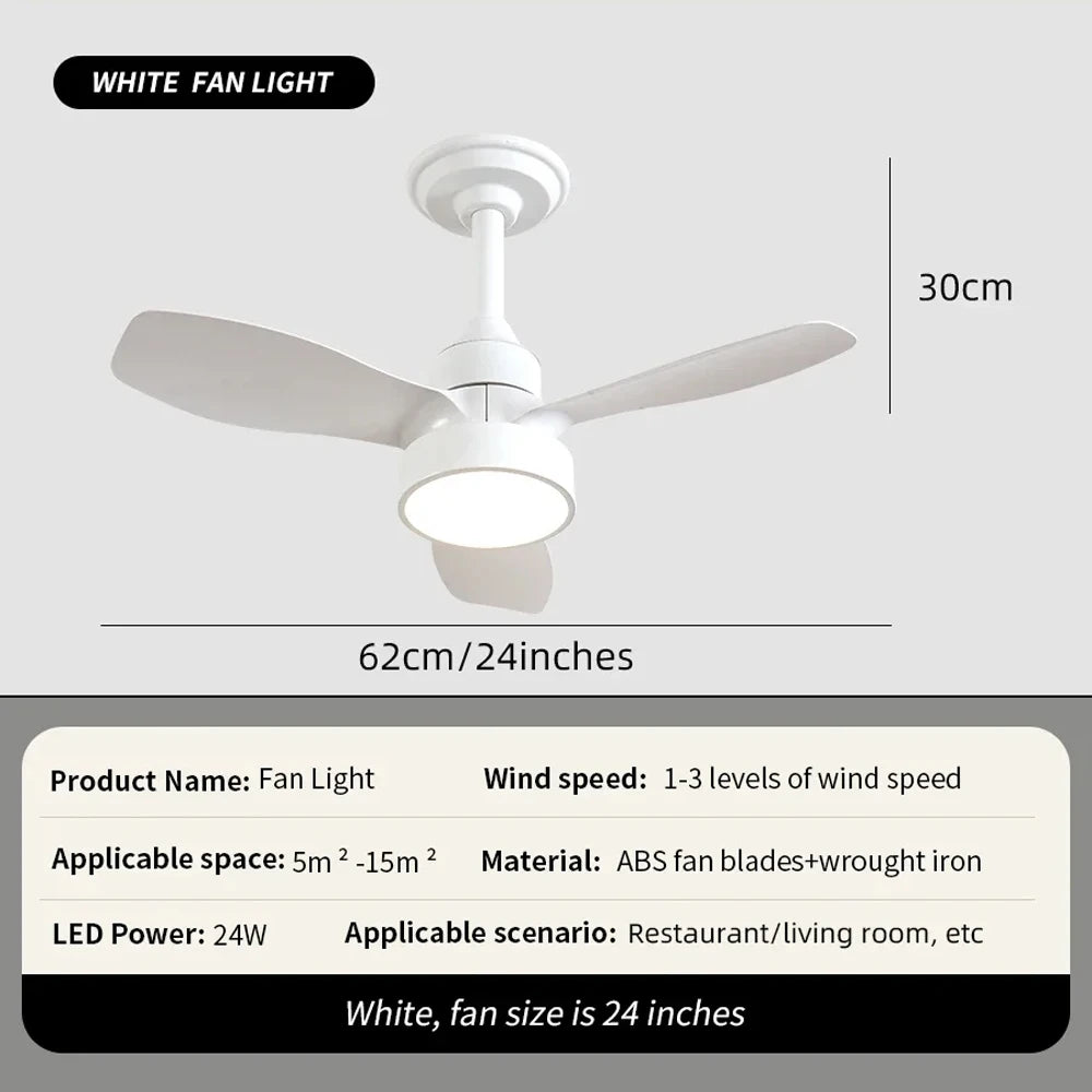 ventilateur moderne led pales réversibles télécommande blanc bois naturel
