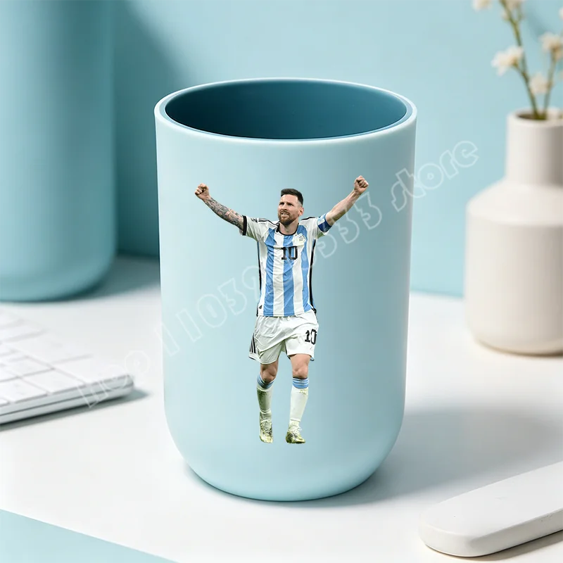 tasse unisexe moderne messi football bleu clair tasse eau brosse dents salle bain ornement