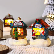 Décoration de Noël en résine LED micro-paysage Père Noël maison artisanat ornement bureau moderne