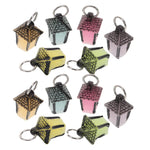 porte clés miniature transparent motif géométrique noir vert clair rose pâle doré décoration ornement