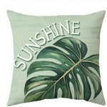 taies d'oreiller vertes motif feuilles tropicales moderne polyester 45x45cm maison hospitalière decoration chambre opaque